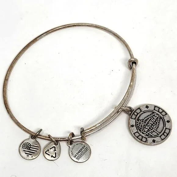 ALEX and ANI Las Vegas Bangle Bracelet Silver Tone - Picture 1 of 6
